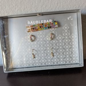 ANTHRO BAUBLE BAR Rainbow Hair Pins Mini Hoop Earring Set